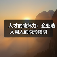 人才的破坏力:企业选人用人的隐形陷阱-图4 人才的破坏力:企业选人用人的隐形陷阱-图4