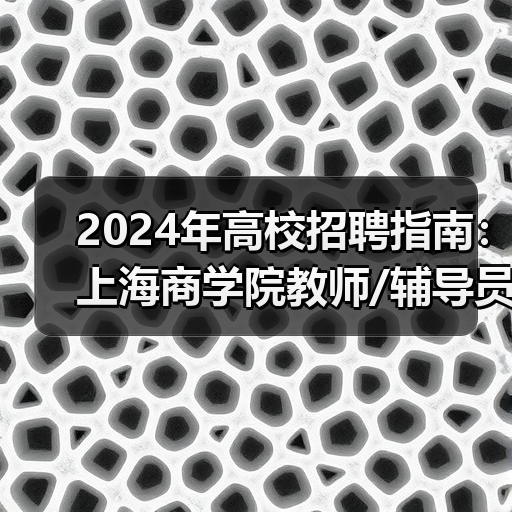 2024年高校招聘指南：上海商学院教师/辅导员岗位详情-图4